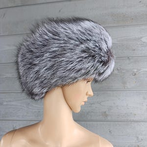 Silver Fox Pillbox Fur Hat - Etsy display picture 2