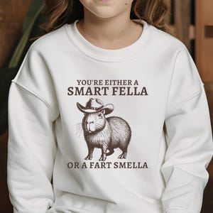 Vintage Smart Fella Capybara 90s Shirt, Retro Funny Capybara Sweatshirt,Vintage 90s Shirt,Washed Shirt,Vintage Distressed Shirt, Funny Gift