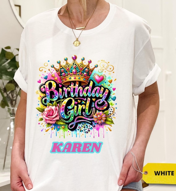 Corona Camisetas Decoradas Para NiÃ±as Camiseta De Cumpleaños