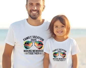 Familienurlaubs-T-Shirt, passendes Reise-Shirt, tropisches Sonnenbrillen-Motiv, Sommer-Strandoutfit, Geschenk für Gruppenreisen, Kleidung für Mama, Papa und Kinder