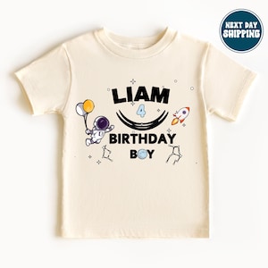 Personalized Astronaut Birthday Shirt,Custom Space Theme Tee for Kids,Outer Space Party Outfit, Rocket Ship Birthday Gift,Toddler Sweatshirt