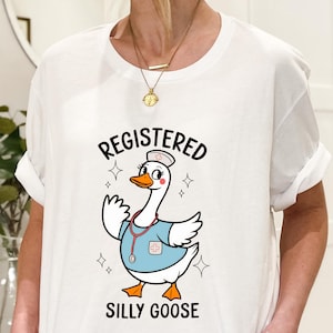 Retired Silly Goose Nurse Shirt,Funny RN Retirement Gift, nd of Shift Forever Tee,Cute Medical Humor Top,Retired T-Shirt,Nurse Farewell Gift