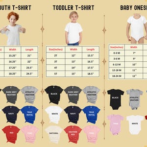 a child's t - shirt sizes chart with a child's t -