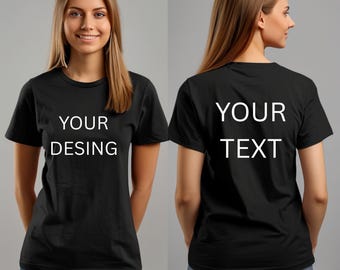 Custom Logo T Shirt, Front Back Print Tee, Youth Kids Personalized DTF Apparel, Unique Birthday Gift, Toddler Comfort Fit Everyday Wear