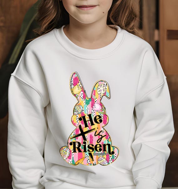 He Is Risen Easter Sweatshirt, Luke 24 Faith Inspired Spring Top, Cozy Church Outfit, Religious Brunch Gift For Her, Hope Renewal Wear