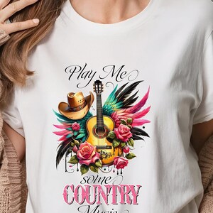 Play Me Some Country Music Shirt,Country Festival Outfit for Women,Western Concert Tee,Nashville,Retro Country Lyrics Tee,Southern Music Top
