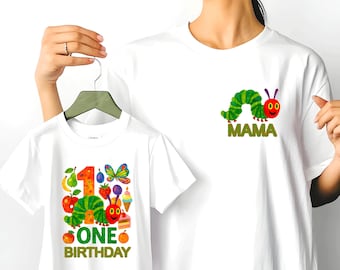 Caterpillar Shirt, 1st Birthday Tee, Book Theme Party Wear, Smash Cake Outfit, Personalized Baby Gift, Soft Cotton Toddler Top, Unisex