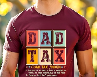 Camiseta de impuestos para papá, regalo divertido para el Día del Padre, camiseta de broma para papá, regalo para esposo o papá, camiseta de impuestos sobre refrigerios, camiseta de humor para papá, regalo de cumpleaños para papá