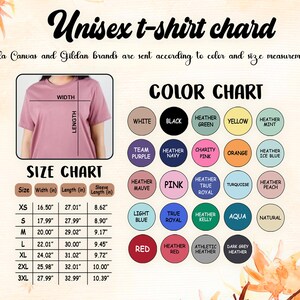 a women's t - shirt with a color chart