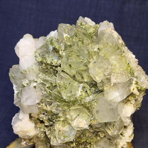 Epidote and Quartz Cluster - Phantom Garden Quartz Points - Unique Crystal Home Decor from Turkiye Collection
