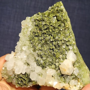 Epidote and Quartz Crystal Cluster on Rock Matrix, Unique Home Decor-Collection from Turkey
