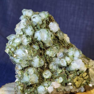 Forest Epidote  with Chlorite Quartz Cluster - Both Side Textured Raw Crystal Cluster from Turkiye