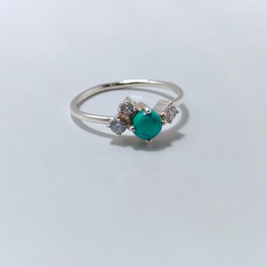 Turquoise & Moissanite Ring: Sterling Silver Boho Gemstone Jewelry