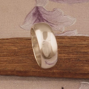 925 Sterling Silver Wide Band Ring: Simple Wedding or Promise Ring