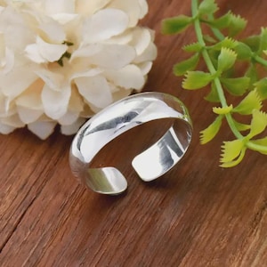 925 Sterling Silver Band Ring - Open Adjustable Band Ring - Wedding Band Ring - Silver Cuff Ring - Silver Wide Band Ring -Birthday Gift