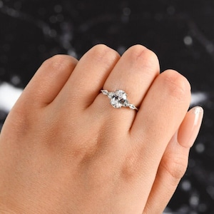 Oval Cut Moissanite Engagement Ring| 925 Sterling Silver Women Ring| Moissanite Cocktail Ring| Dainty Ring for Women| Birthday Gift for Wife