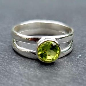 Handmade Peridot Ring: Sterling Silver August Birthstone Promise Ring