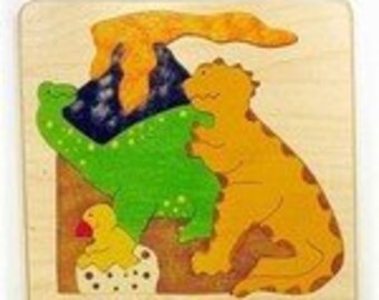 Wooden Dinosaur Puzzle for Toddlers - Preschool Age children, or Kindergarteners - in stock, ready to ship