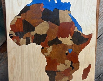 Wooden Africa Map Puzzle Educational Geography Toy