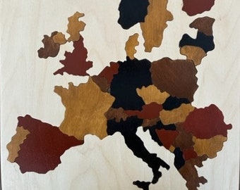 Wooden Map Puzzle of Western Europe - a fun, yet educational gift for children, students, teachers, travelers interested in geography