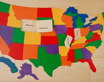usa map puzzle etsy