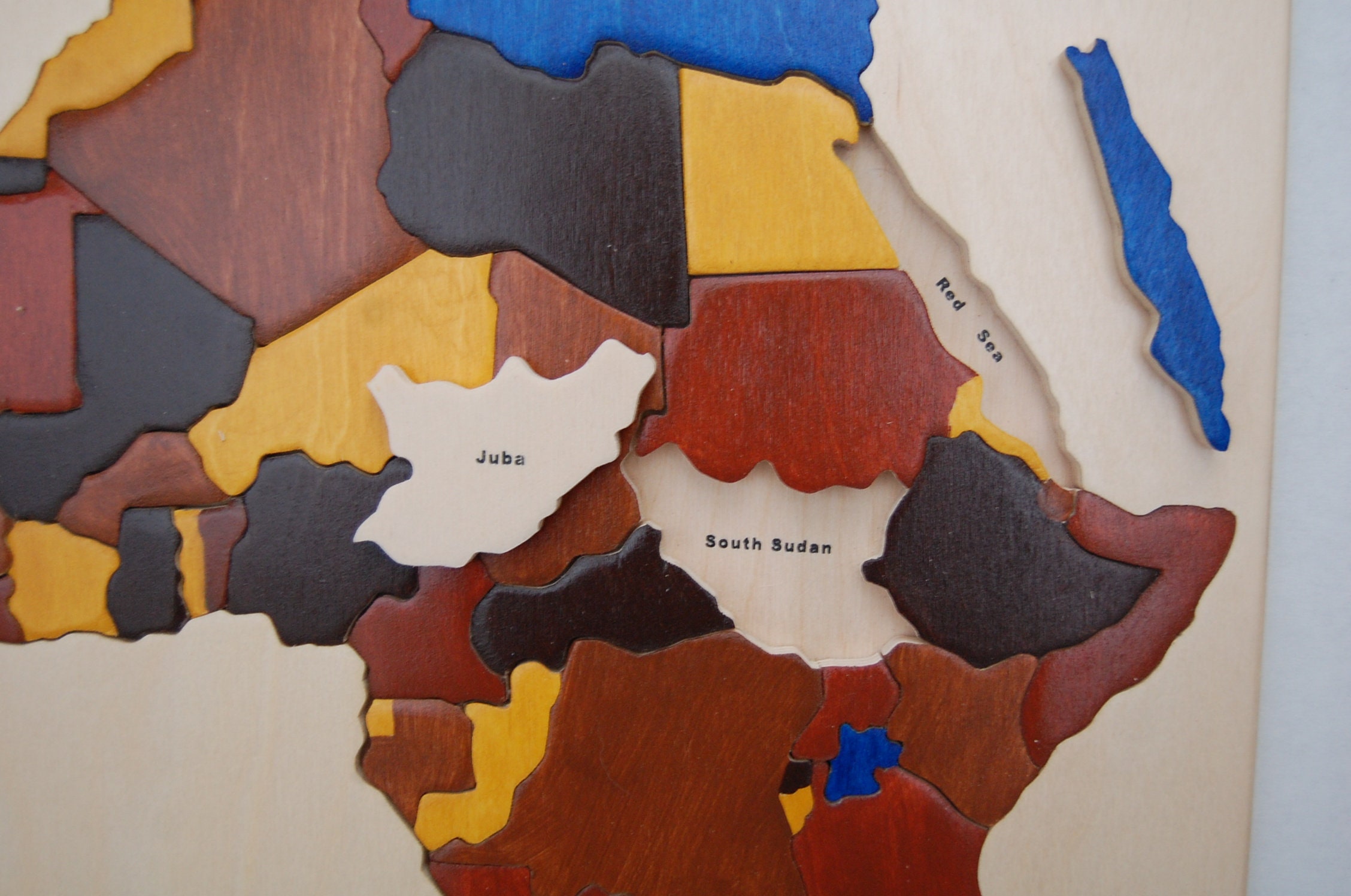 Wooden Map Puzzle of Africa an Educational and Fun Toy | Etsy