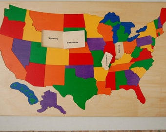 USA map puzzle - a great educaltional toy gift for adults and children interested in geography - sure to become a famiily heirloom