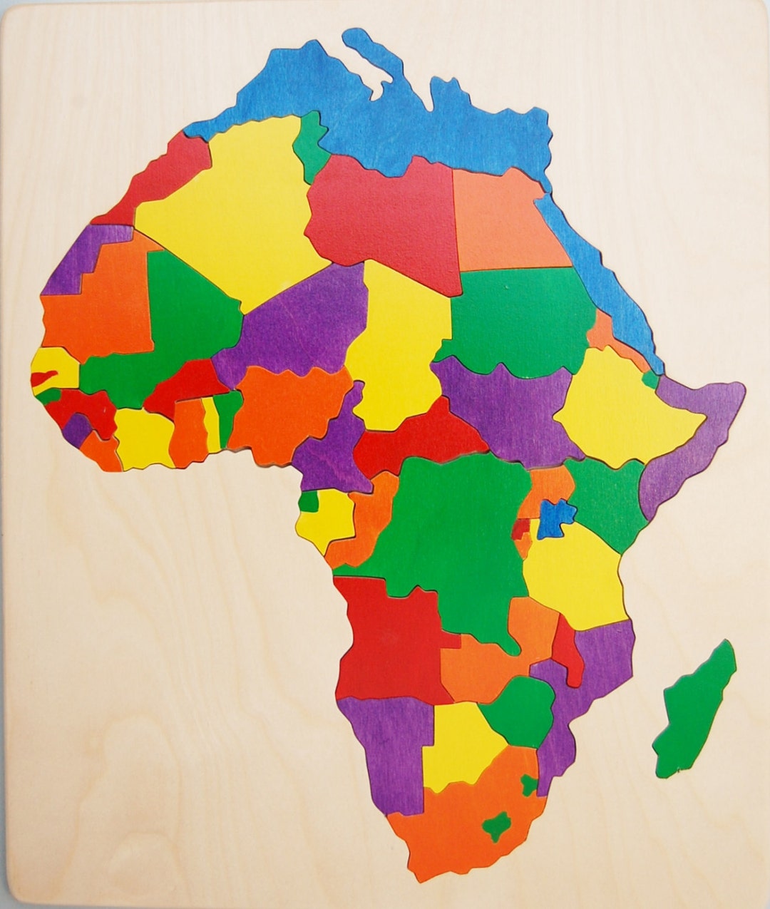 Wooden Map Puzzle of Africa, a Wonderful, Educational Toy for Children