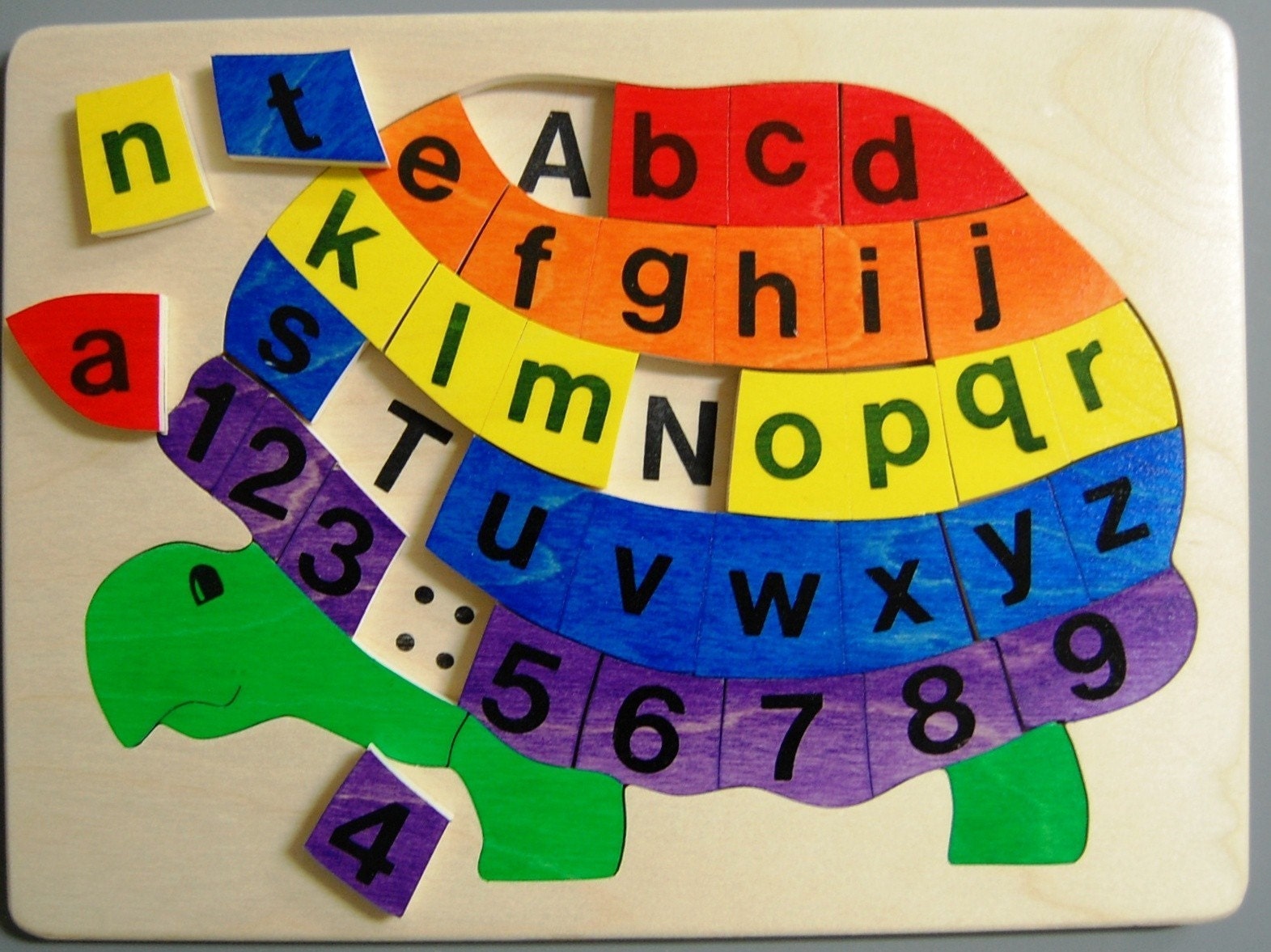ABC Turtle Wood Puzzle: Educational Toy for Children - Etsy