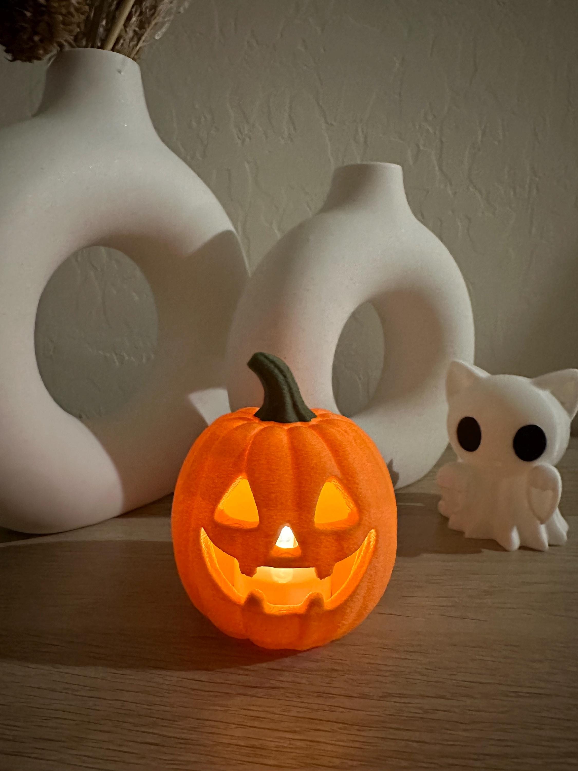 Mini Jack O' Lantern Tea Light Holder: Spooky Halloween Decor - Etsy