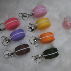 7 Colors!!! Macaron Keychain/Bag Charm (cookie keychains, macaron cookie keychains, 3D printed macaron bag charms)