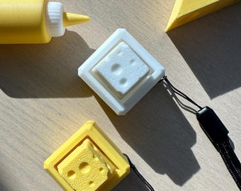 Cheese Keyboard Keycaps Clicky Satisfying Fidget | Desk Fidget Toy | ASMR Keyboard Fidget Toy | Unique Gift for Kids, Teens, and Adults