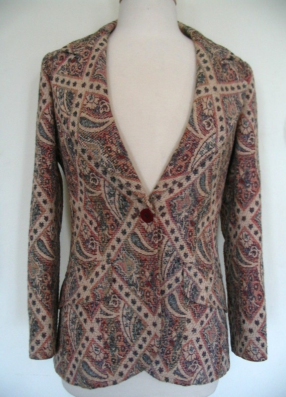Wonderful Paisley and  Floral Weave Fabric Jacket 