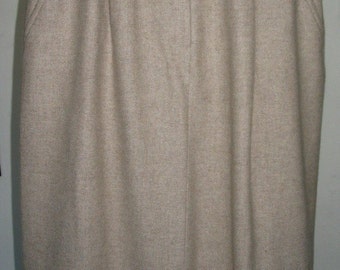 Bill Blass Blassport Oatmeal Cashmere Blend Skirt Size S