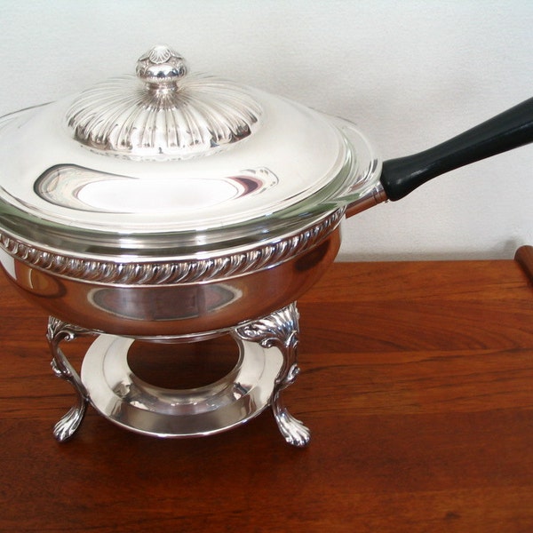 Pilgrim Silverplate Lidded Chaffing Dish Server with Burner