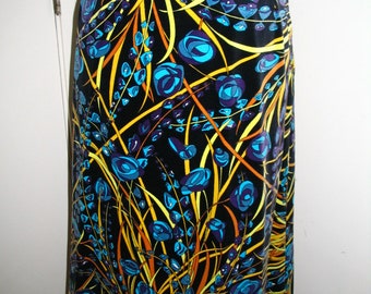 Spectacular Vintage Emilio Pucci Cotton Velvet 3/4 Length Skirt Size 12