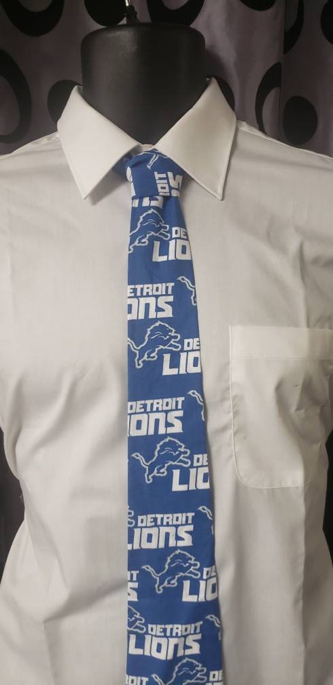 CUSTOM TIE DETROIT LIONS BLK