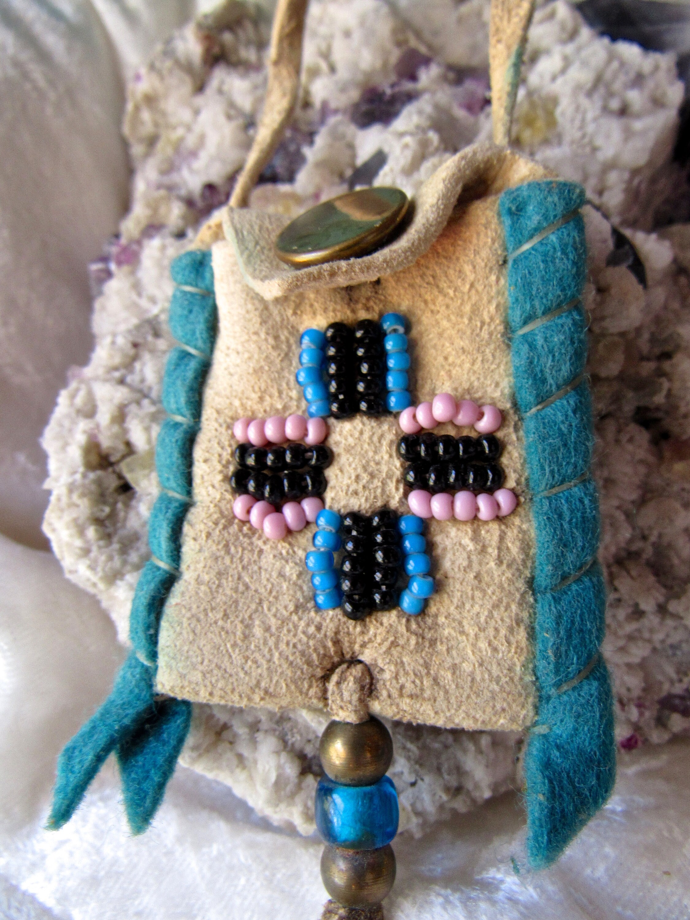 Vintage Native American Beaded Medicine Bag/ Amulet fetish Etsy
