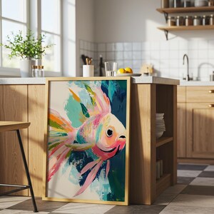 Angel Fish Poster, Coastal Wall Art, Rainbow Ocean Art, Sea Creature Print, Colorful Fish Poster, Coastal Decor Poster, Beach House Print image 4