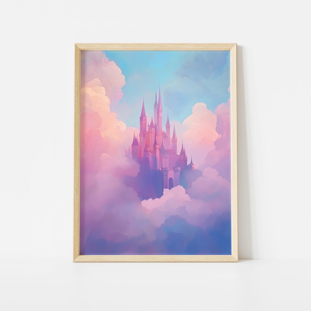 Fairy Tale Castle Painting Poster, Fantasy Wall Art, Kid’s Room Poster ...