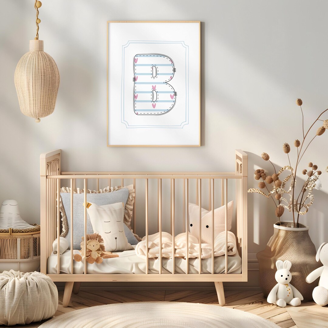 Digital Alphabet Poster | Letter B Nursery Printable | Minimalist ...