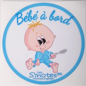 Autocollant Bébé Garçon -Sticker Bébé à Bord -  Pour Voiture - Trésor à Bord - Vinyle  Adhésif anti-UV -
