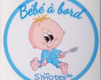 Baby Boy Sticker - Baby on Board Sticker - For Car - Treasure on Board - Anti-UV Adhesive Vinyl -