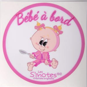 Autocollant Bébé Fille -Sticker Bébé à Bord - Pour Voiture - Princesse à Bord - Vinyle Adhésif anti-UV -
