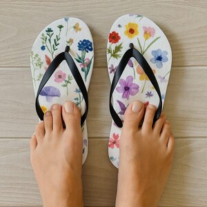 Floral Flip Flops, Summer Unisex Sandals