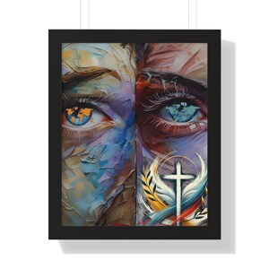 Inspirational Framed Vertical Poster | Faith Wall Art, Christian Decor, Religious Gift, Home Decor, Modern Art