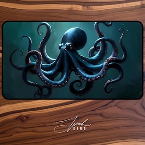 Tapete de jogo inspirado em Magic: The Gathering Commander de 22" x 12" com contador de vida integrado - Kraken