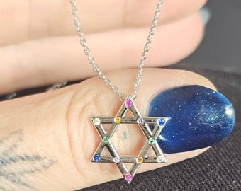 Star of David necklace sterling silver 925