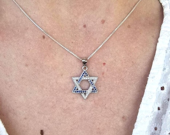 Star of David Pendant Sterling Silver with Zirconia