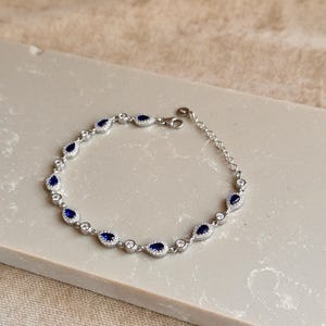 Sapphire Bracelet , Tennis Bracelet , Silver Bracelet , Gold Tennis Bracelet , Dainty Bracelet, Sapphire Tennis Bracelet, Blue Bracelet